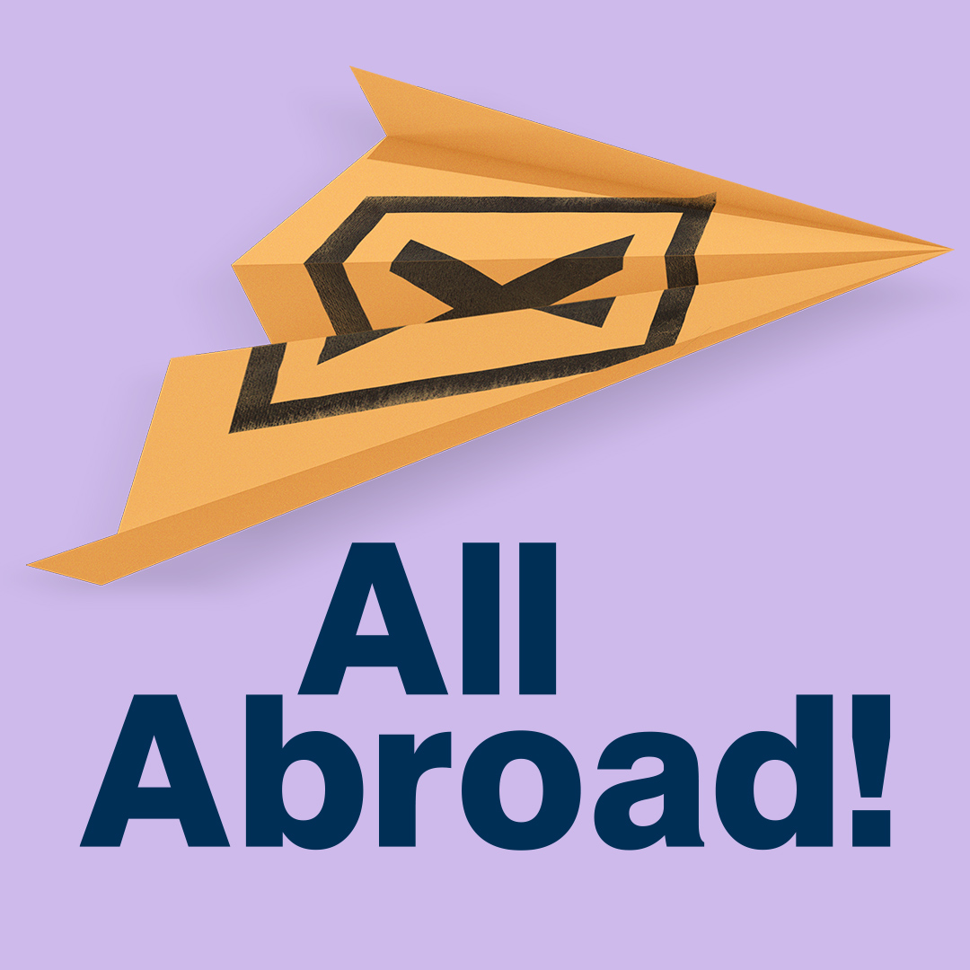 Paper plane marked with an X - All abroad