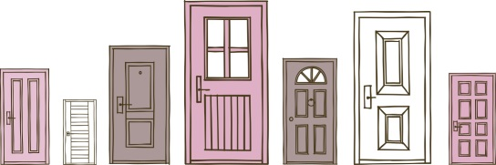 Decorative image of a series of doors
