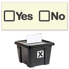 Image of a 'Yes' and 'No' ballot